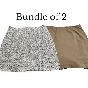 J. Jill Bundle of 2 Pull On Pencil Career Work Elastic Waist Skirts